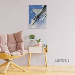 "Artery8 USAF F 16 Fighting Falcon Fighter Jet Canvas Wall Art Print in Blue - Size: W18"" x H24""" - thumbnail 3