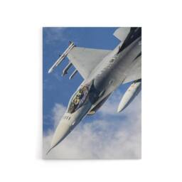 "Artery8 USAF F 16 Fighting Falcon Fighter Jet Canvas Wall Art Print in Blue - Size: W18"" x H24""" - thumbnail 1