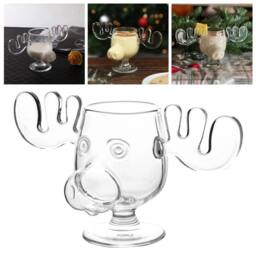 SPETLEK Christmas Vacation Glass Moose Cup 4pcs in Clear - thumbnail 5
