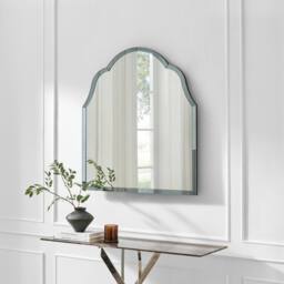 FurnitureboxUK Opaline Blue Ornate Large Arch Wall Mirror - thumbnail 1