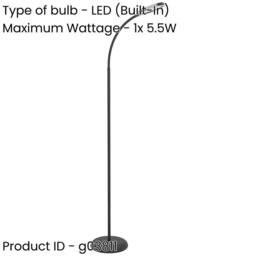 Loops 2 PACK Stylish Modern Black LED Floor Lamp for Contemporary Home Decor - thumbnail 2