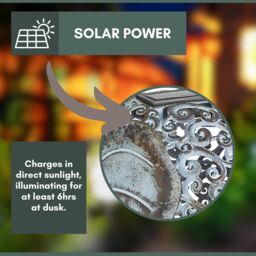 Marco Paul 34cm Grey Metal Solar Silhouette Elephant Ornament in Silver - thumbnail 5