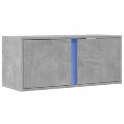 Berkfield Home TV Wall Cabinet with LED Lights Concrete Grey 80x31x35 cm - Size: 80 x 31 x 35 cm - thumbnail 3