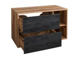 Vente-unique Wall-Hung Vanity Unit - Natural & Anthracite - 100 Cm - TIKITIKI in Light Oak - thumbnail 5