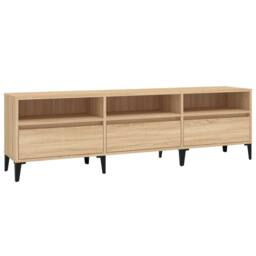 Berkfield Home TV Cabinet Sonoma Oak 150x30x44.5 cm Engineered Wood in Brown - thumbnail 3