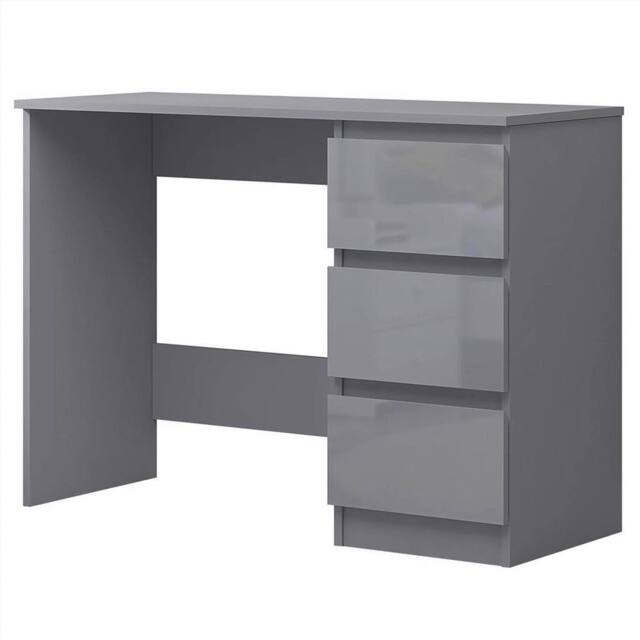 VOGREX 3-Drawer Grey Gloss Dressing Table - image 1