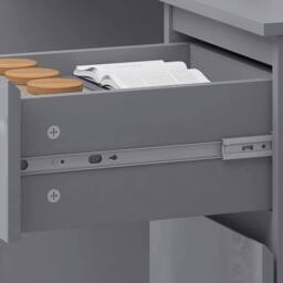 VOGREX 3-Drawer Grey Gloss Dressing Table - thumbnail 3