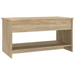 Berkfield Home Modern 809650 Coffee Table Sonoma Oak 102x50x52, 5 cm Engineered Wood in Light Tan - thumbnail 5