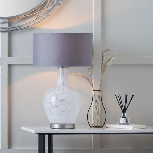 Ruma Speckled White Glass Table Lamp in Clear - image 1