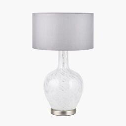 Ruma Speckled White Glass Table Lamp in Clear - thumbnail 2