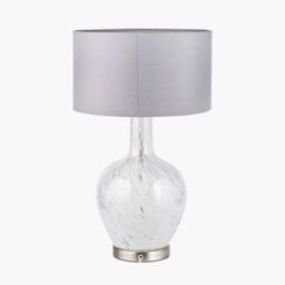 Ruma Speckled White Glass Table Lamp in Clear - thumbnail 3