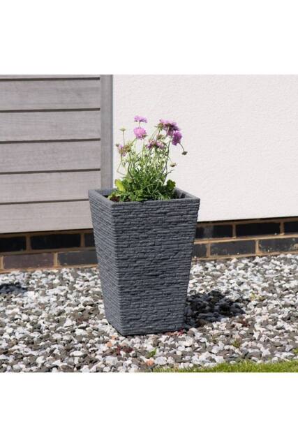 KDMD Ash Slate Effect Tall Planter 45cm in Grey - image 1