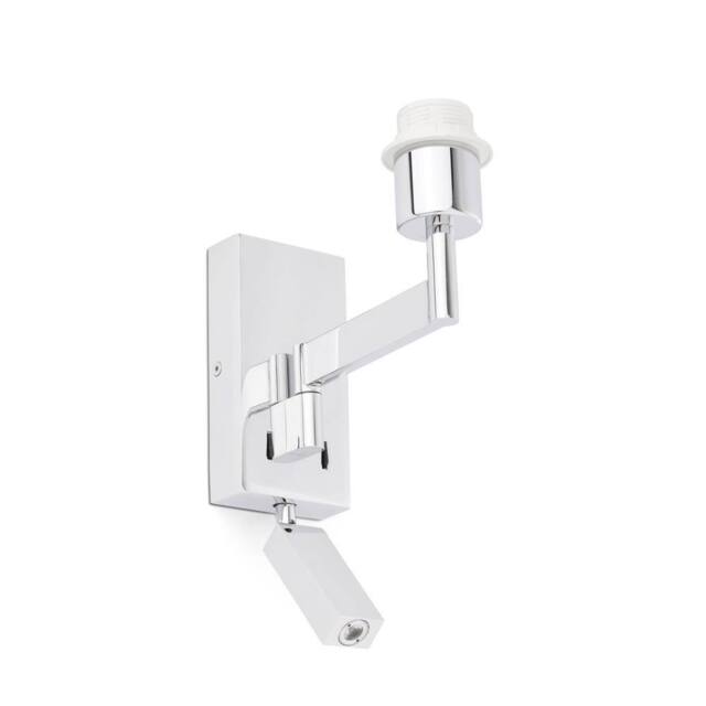 Netlighting Artis 1 Light Indoor Reading Wall Light Chrome Shade Not Included E27 in Grey - image 1