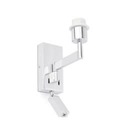 Netlighting Artis 1 Light Indoor Reading Wall Light Chrome Shade Not Included E27 in Grey - thumbnail 1