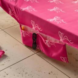 OHS Printed Beach Towel in a Bag with Inflatable Bolster Pillow Set in Bright Pink - thumbnail 4