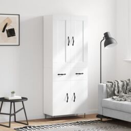 Berkfield Home Highboard White 69.5x34x180 cm Engineered Wood - thumbnail 1