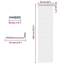 Berkfield Home Chain Door Fly Screen 56x202 cm Aluminium in Silver - thumbnail 5