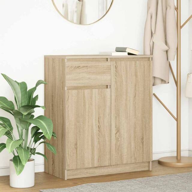 Berkfield Home Sideboard with Drawer Sonoma Oak 71x35x84 cm Engineered Wood in Brown - Size: 71 x 35 x 84 cm - image 1