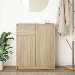 Berkfield Home Sideboard with Drawer Sonoma Oak 71x35x84 cm Engineered Wood in Brown - Size: 71 x 35 x 84 cm - thumbnail 3