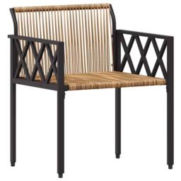 Berkfield Home Outdoor Furniture Set 3 pcs Brown & Cream White Poly Rattan - thumbnail 5