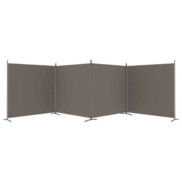Berkfield Home Durable 4-Panel Room Divider Anthracite 698x180 cm Fabric in Dark Grey - image 1