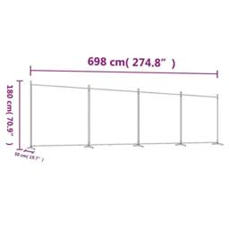 Berkfield Home Durable 4-Panel Room Divider Anthracite 698x180 cm Fabric in Dark Grey - thumbnail 8