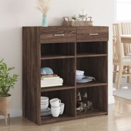 Berkfield Home Sideboard Brown Oak 80x42.5x93 cm Engineered Wood - thumbnail 1
