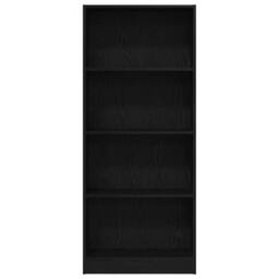 Berkfield Home Black Oak Bookcase - 60 x 24 x 143 cm - Made from Engineered Wood - thumbnail 6