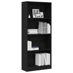 Berkfield Home Black Oak Bookcase - 60 x 24 x 143 cm - Made from Engineered Wood - thumbnail 3