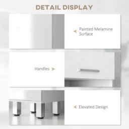 Wyld Haus Tall Slim High Gloss White Storage Cabinet Drawer Shelves Double Doors - thumbnail 6