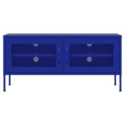 Berkfield Home TV Cabinet Navy Blue 105x35x50 cm Steel - Size: 105 x 35 x 50 cm - thumbnail 3