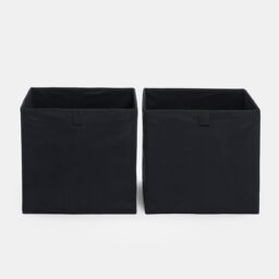 OHS 2 x Matte Velvet Cube Storage Box Folding Organiser Home Decor in Black - thumbnail 6