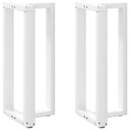 Berkfield Home Bar Table Legs T-Shaped¬†2 pcs White 50x35x(90-91) cm Steel - thumbnail 2