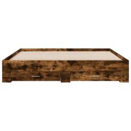 Berkfield Home Bed Frame w/Drawers Frame Smoked Oak 180x200 cm Super King in Brown - thumbnail 4