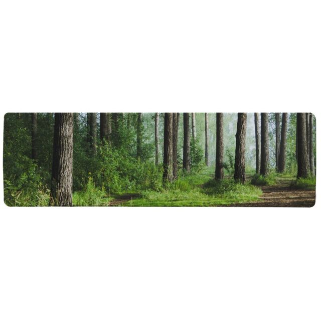 Benjamin Tate Design Beautiful summer forest with different trees Designer Runner Rug in Natural - Size: 67 cm x 230 cm - image 1