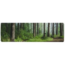 Benjamin Tate Design Beautiful summer forest with different trees Designer Runner Rug in Natural - Size: 67 cm x 230 cm - thumbnail 1