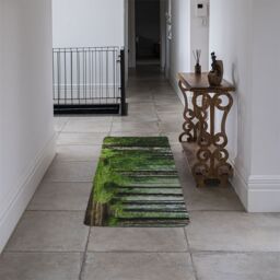 Benjamin Tate Design Beautiful summer forest with different trees Designer Runner Rug in Natural - Size: 67 cm x 230 cm - thumbnail 2