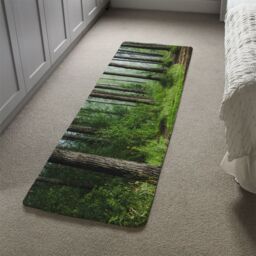 Benjamin Tate Design Beautiful summer forest with different trees Designer Runner Rug in Natural - Size: 67 cm x 230 cm - thumbnail 4