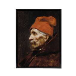 "Artery8 Gyzis Nikolaos Old Man Fez Portrait Framed Canvas Wall Art Print - Size: W24"" x H32""" - thumbnail 1