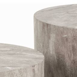 Wyld Haus Munkebo Set of 2 Grey Marble Effect Round Coffee Tables - thumbnail 5