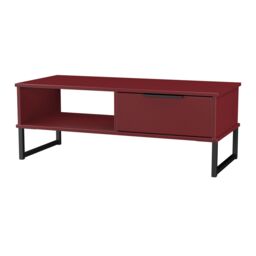 Ready Assembled 2 U Fuji 1 Drawer Coffee Table (Ready Assembled) in Dark Red - thumbnail 4