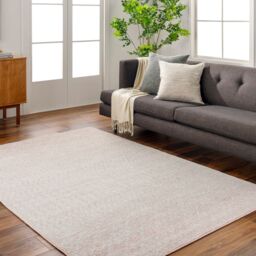 Livabliss Elaziz-Geometric Grey White Beige Taupe Global Living Dining Bedroom Rug in Pink - Size: 160 cm x 230 cm - thumbnail 1