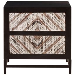 Versatile Design Black 2 Drawer Bedside Table, Industrial Table For Bedroom, Everyday Use Lounge Table - thumbnail 1