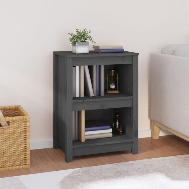 Berkfield Home Book Cabinet Grey 50x35x68 cm Solid Wood Pine - Size: 50 x 35 x 68 cm - image 1