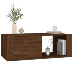 Berkfield Home Coffee Table Brown Oak 100x50.5x35 cm Engineered Wood - thumbnail 4