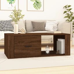 Berkfield Home Coffee Table Brown Oak 100x50.5x35 cm Engineered Wood - thumbnail 1