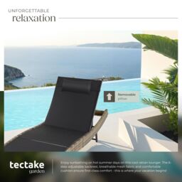 tectake Sun Lounger Moana in Natural - Size: 1 Seater - thumbnail 4