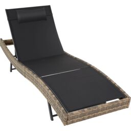 tectake Sun Lounger Moana in Natural - Size: 1 Seater - thumbnail 1