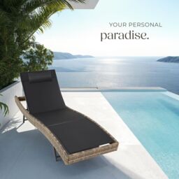 tectake Sun Lounger Moana in Natural - Size: 1 Seater - thumbnail 8