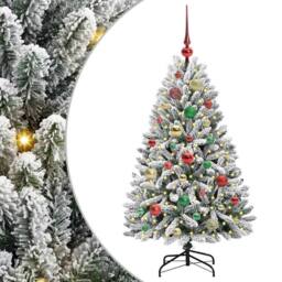 Berkfield Home Artificial Christmas Tree Green & White 120 cm PVC & Metal - thumbnail 2